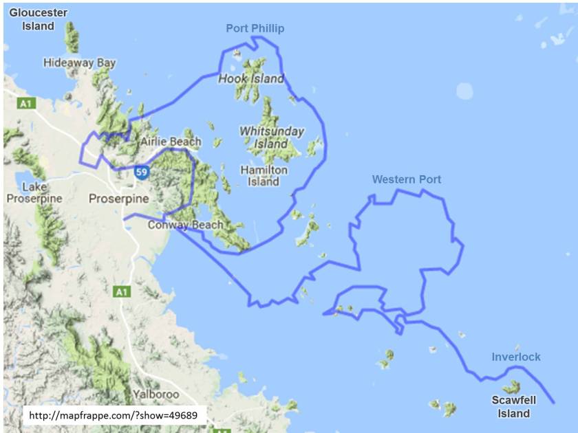 Whitsundays compared to Port Phillip